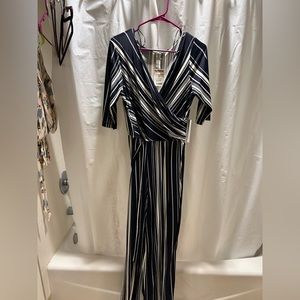 Blue and white jumpsuit